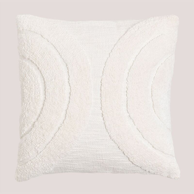 Sklum - Coussin Carré en Coton (45x45 cm) Zaylee Blanc