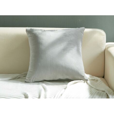 Coussin carré 45x45cm en velours gris clair TYGA