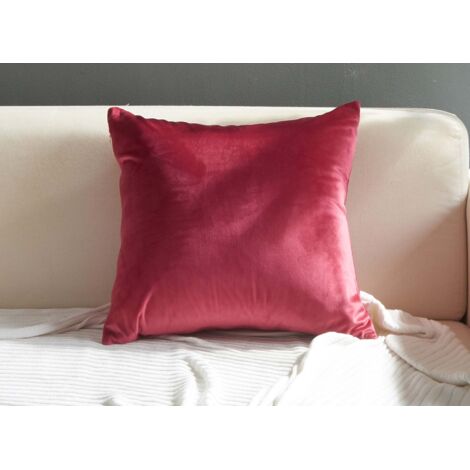 Coussin carré 45x45cm en velours rouge TYGA