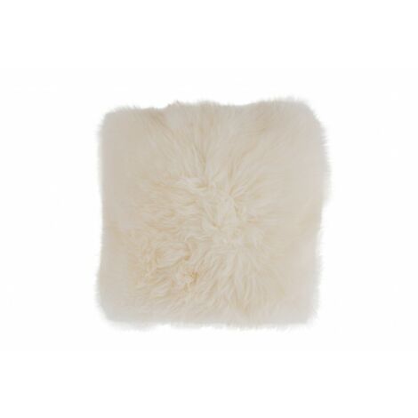 Coussin carré à peau de mouton en polyester blanc 45x45cm - Blanc