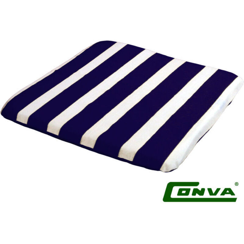 Ehlis - Coussin Carré Beach Bleu/Blanc 38x42x1,5 cm 4 Unités