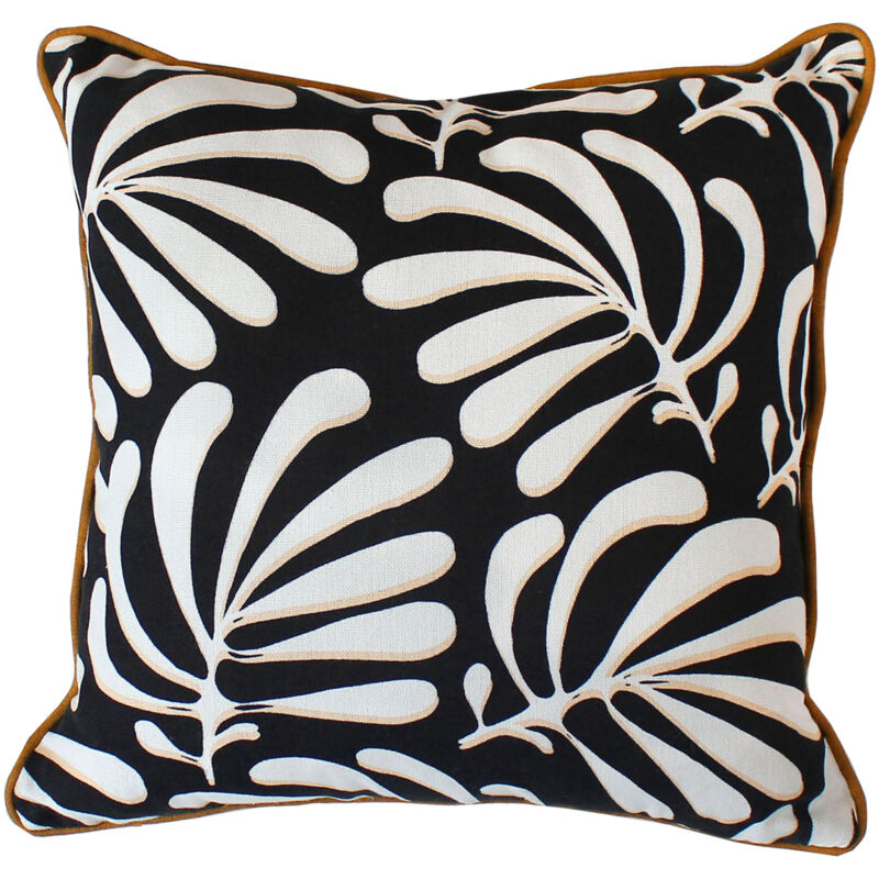 Coussin carré déhoussable design abstrait Noir 40x40 cm