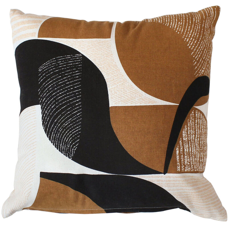 Coussin carré design art abstrait Marron Brun 40x40 cm