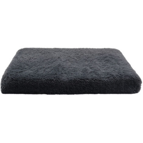 Coussin carré en peluche gris foncé pour chien et chat, 40 x 30 x 5 cm, doux et moelleux, idéal pour un sommeil profond, 1 pièce