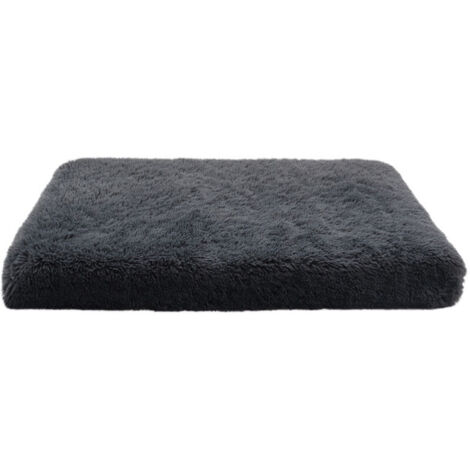 Coussin carré en peluche gris foncé pour chien et chat, 40 x 30 x 5 cm, doux et moelleux, idéal pour un sommeil profond, 1 pièce