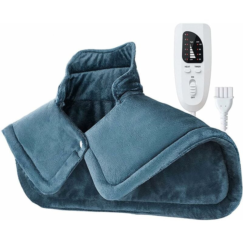 Coussin Cervicale Chauffant électrique,Cape Chauffante électrique,pour 6 Réglages de Chaleur Réglables et 4 Réglages de Minuterie,Lavable en