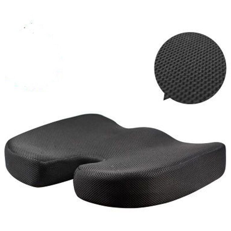 Serbia - Coussin Chaise Bureau - Coussin Ergonomique et Orthopédique en Mousse à Mémoire de Forme – Noir, Large