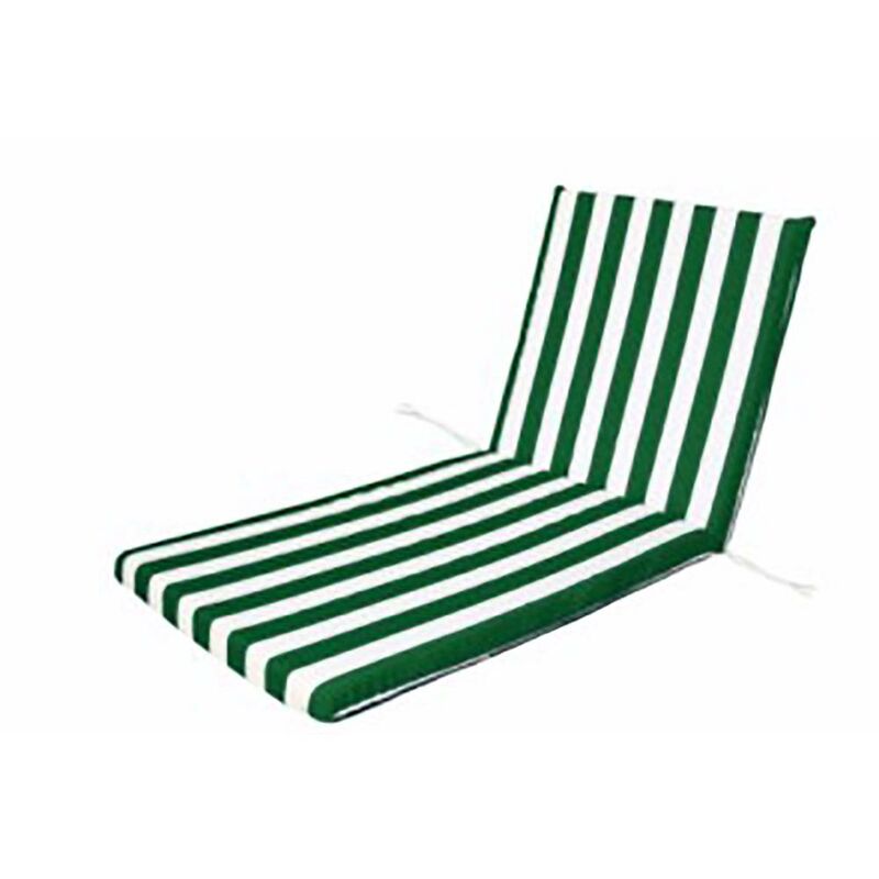 Teplas - Coussin Chaise longue Monoblock 120X50X5Cm Textile Blanc/Vert 8426334017422