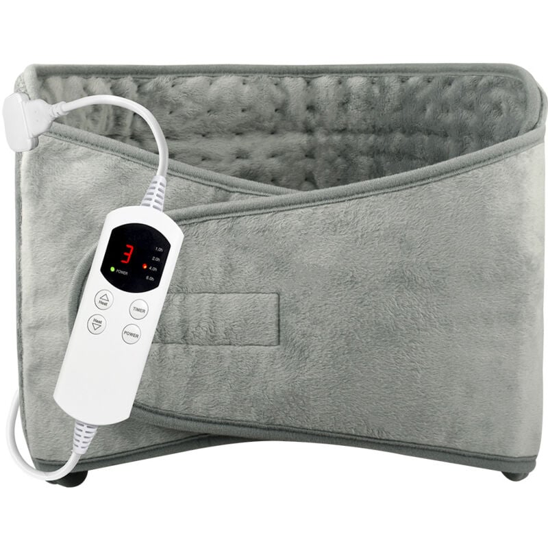 Coussin Chauffant Electrique 126x30cm Ceinture Chauffante Lombaire 6 Niveaux de Température et Arrêt Automatique Lavable Ceinture Chauffante avec