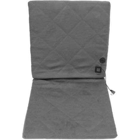 Coussin chauffant électrique pliable avec dossier pour stade, camping, pêche, chasse - Gris