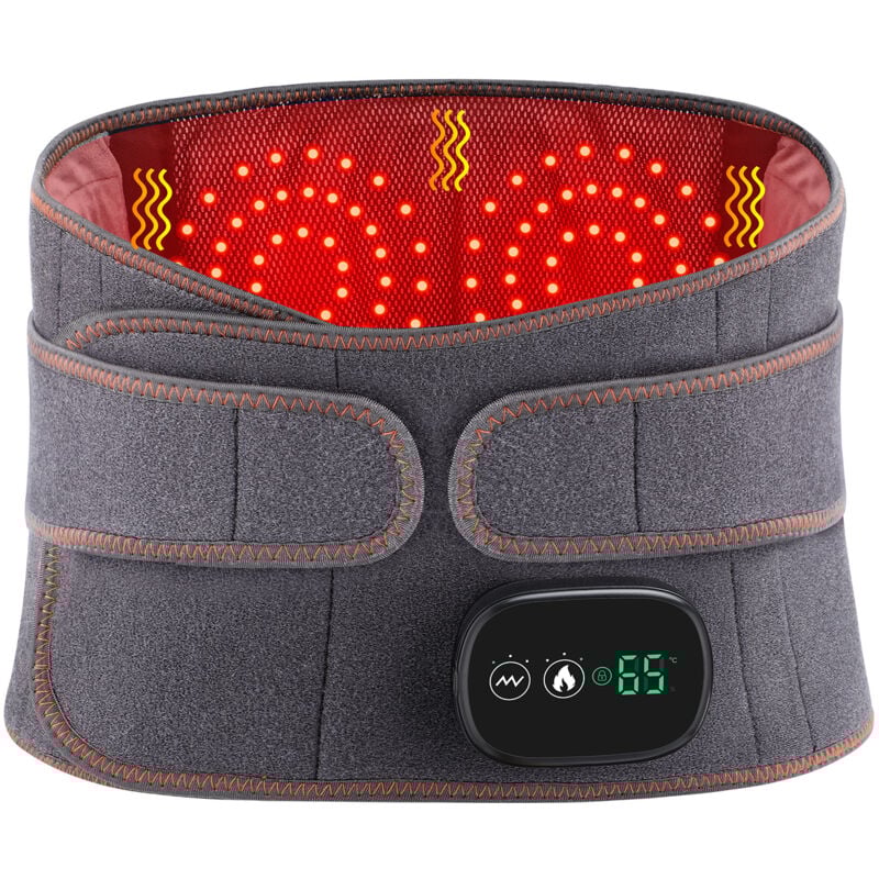 Coussin Chauffant Électrique Pour La Taille, Ceinture Chauffante Pour Dos Sans Fil Avec 3 Modes De Massage Chauffant Rapide, Écran Tactile Pour