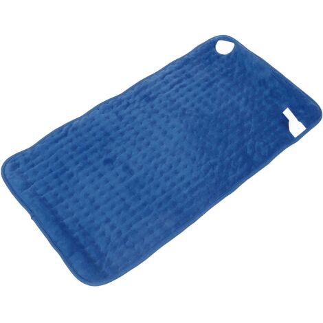 Coussin Chauffant Électrique Réglable 6 Niveaux Minuterie Automatique Couverture Chauffante Bleu pour Dos et Jambes 220V
