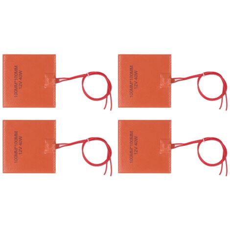 Coussin chauffant en caoutchouc de Silicone, 4 pièces, 40W, 200 ℃, 100x100mm, couverture électrique, tapis Flexible pour équipements industriels, Pipelines, réservoirs de stockage