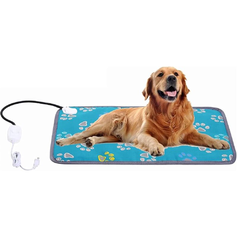Coussin Chauffant pour Animaux de Compagnie Chats et Chiens, Tapis Chauffant électrique de sécurité pour lit pour Animaux de Compagnie, avec Cordon