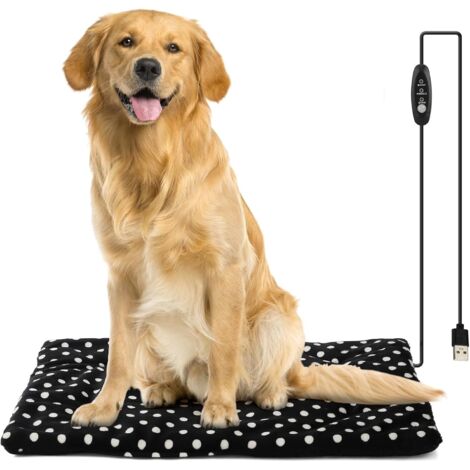 Tapis Chauffant Rechargeable Pour Chat - 60x30 Cm - USB - Température 50°C - Étanche - Pour Intérieur, Voyage, Hiver