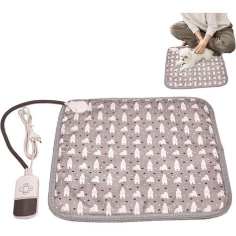 Coussin Chauffant pour Chat, Couverture chauffante Chat électrique imperméable, Tapis Chauffant pour Chien et Chat, Coussins Chauffants Anti-Morsure pour Chiot avec minuterie numérique
