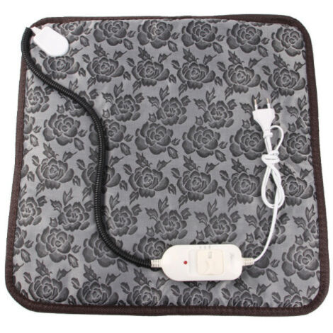 Coussin chauffant pour chats et chiens - motif floral, imperméable et réglable, avec bande anti-morsure - 45 x 45 cm