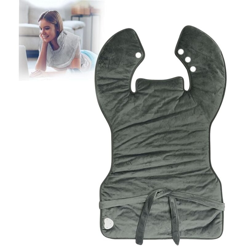 Coussin chauffant pour le cou, grand coussin chauffant électrique pour le cou et les épaules avec 10 réglages de chaleur, coussin chauffant pour