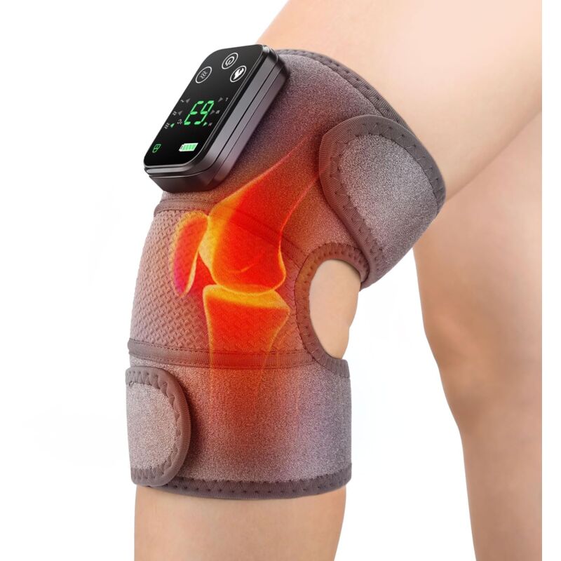 Coussin chauffant pour le genou pour soulager la douleur au genou, masseur de genou pour garder les genoux au chaud grâce à la chaleur et aux
