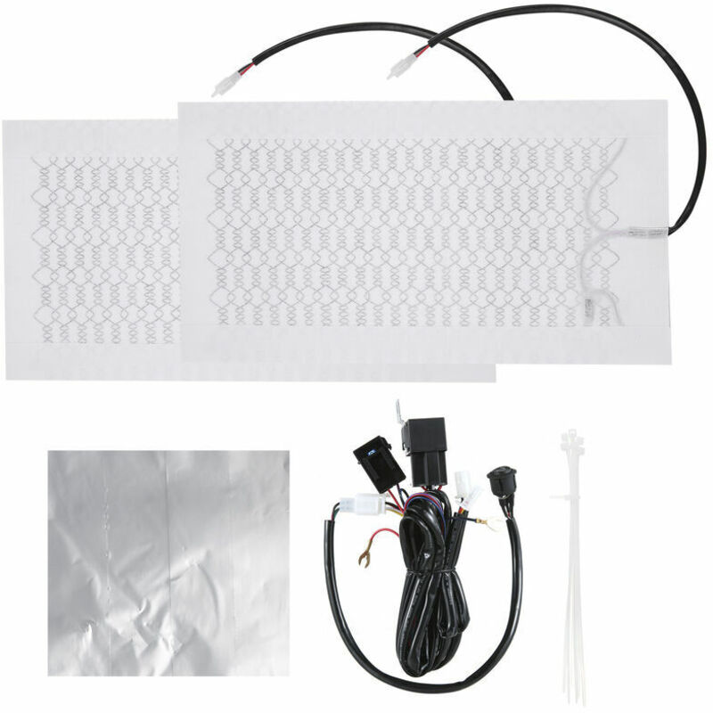 Coussin chauffant pour siège de voiture 12V, 2 vitesses, siège unique, 1x interrupteur, faisceau de câbles, 2x coussin chauffant