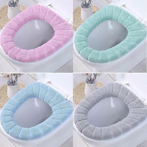 Coussin chauffant pour WC, lot de 4 housses de siège de toilette douces et lavables