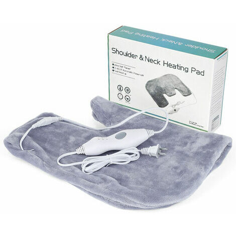 Coussin Chauffante Couverture Thermique Electrique Contre le Mal de Dos, Epaule et Nuque 3 Niveaux de Temprature et Arrt Automatique (Gris)