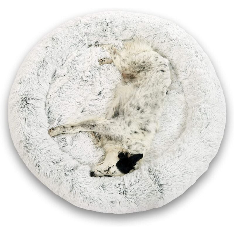 Coussin Chien Grande Taille Apaisant 95cm Dodo Donut™ Confort+ Rond Doux Cocoon Panière Anti Stress Panier Petit Moyen Grand Soutien Orthopédique