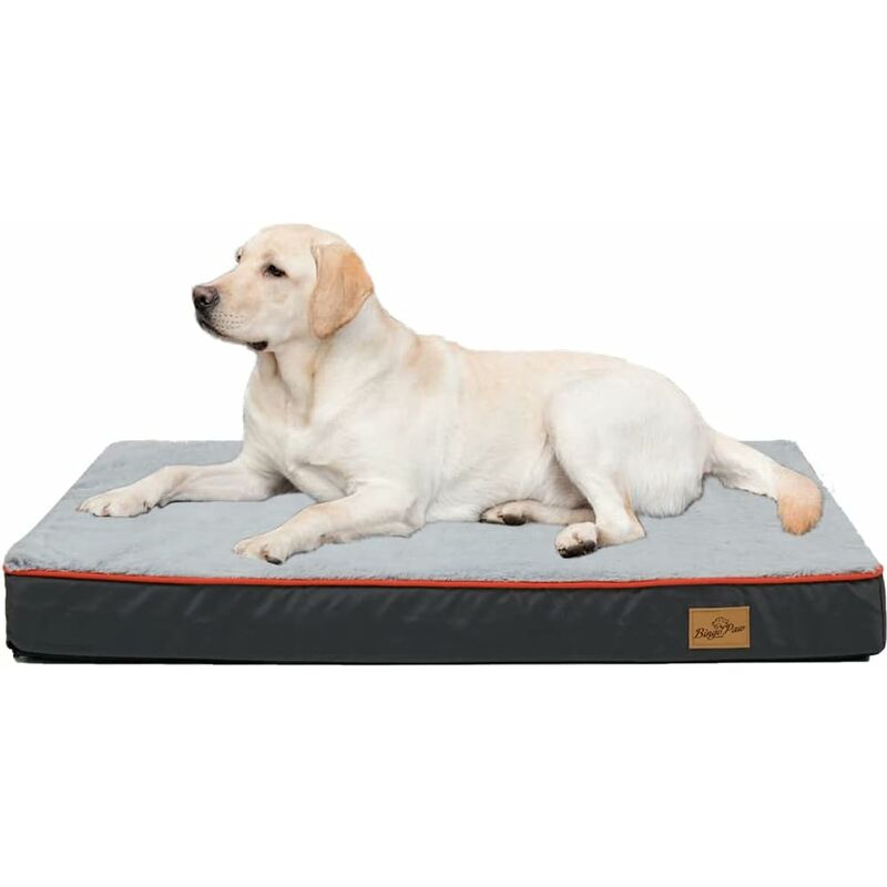 Coussin Chien Grande Taille Panier pour Chien Orthopétique Lit Chien en Mémoire de Forme Lavable - l 95x70x10cm