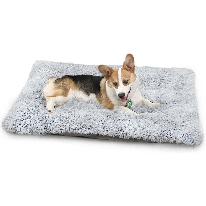 Coussin Chien Lavable Panier pour Chien en Peluche orthopédique Lit pour Chien 110x75cm Gris Clair