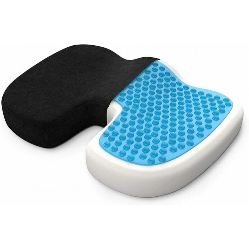 Cyslmuk - Coussin Coccyx Anti escarre fessier avec Gel Respirant, Coussin de siège orthopédique Ergonomique mémoire de Forme pour Soulager Douleurs