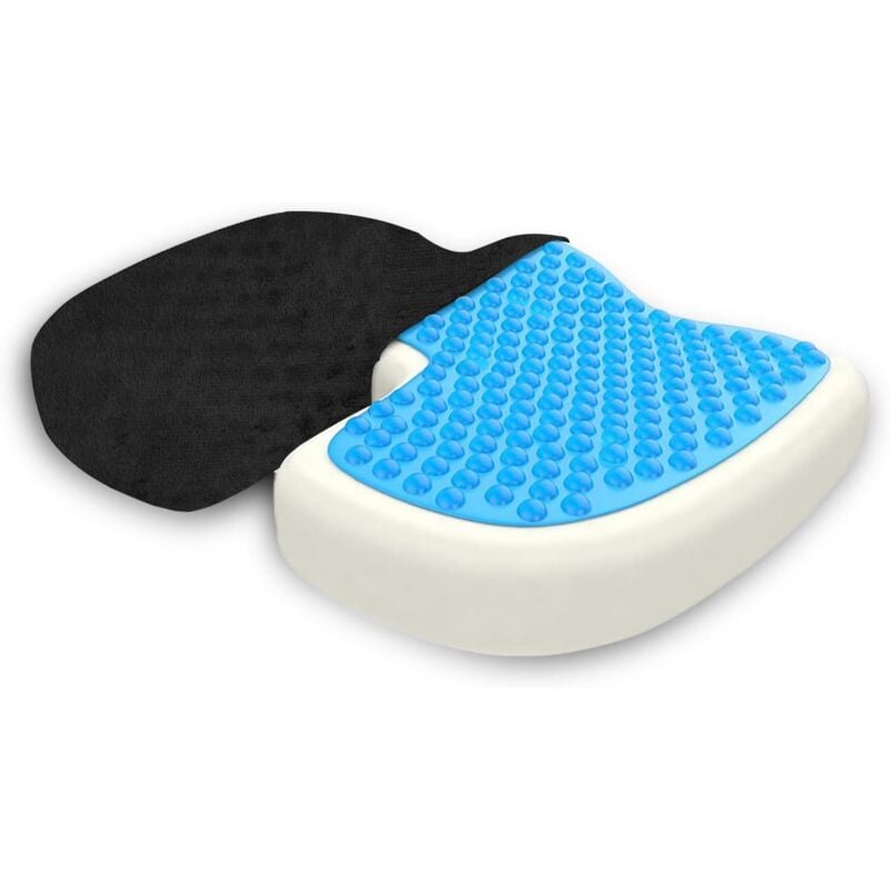 Coussin Coccyx Anti escarre fessier avec Gel Respirant, Coussin de siège orthopédique Ergonomique mémoire de Forme pour Soulager Douleurs Dos,