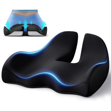 Coussin coccyx ergonomique avec housse lavable, soulage sciatique, usage bureau ou voiture