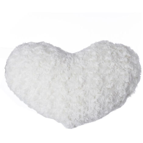 Coussin Coeur "Bouclée" 28x36cm Écru