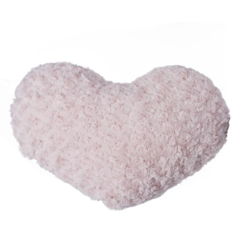 Coussin Coeur "Bouclée" 36cm Rose