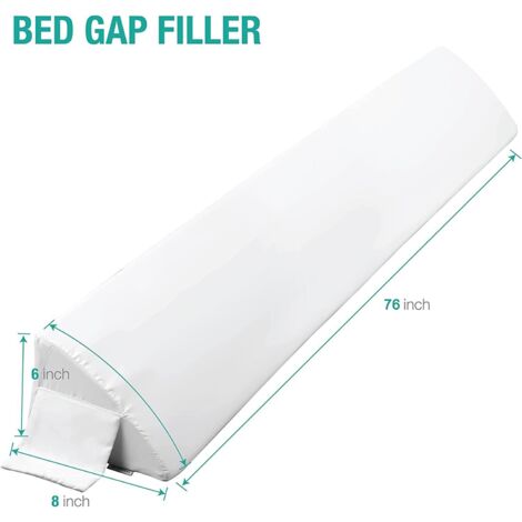 Coussin compensé pour lit king size - Tête de lit - 60" - Coussin triangulaire blanc - Coussin compensé pour combler les espaces - Ne perdez plus vos oreillers, votre téléphone et vos lunettes