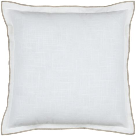 Coussin coton volant plat feston noir Blanc 45x45 cm