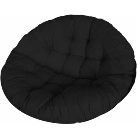Coussin Coussins pour chaises de jardin rond coussin chaise swing chaise hamac rond coussin rond siège d'oiseau de chaise de nid chaise coussin panier pendante tapis rond for la maison 60x60CM Noir