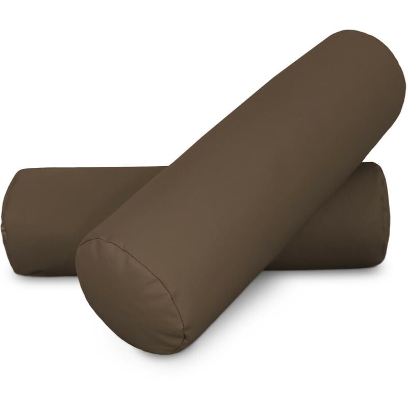 Happers - Coussin cylindrique 50x15 Marron pack 2 unités 50x15 Marron