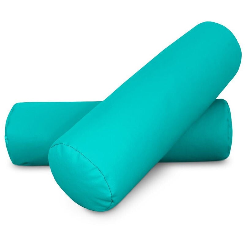 Happers - Coussin cylindrique 50x15 Turquoise pack 2 unités 50x15 Turquoise