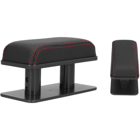 Coussin D'accoudoir de Voiture ABS PU Universel Accoudoir Réglable de Voiture Support de Coude Gauche Coussin Anti-fatigue Anti-dérapant Modification (A (bord noir et rouge))