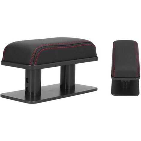 Coussin D'accoudoir de Voiture ABS PU Universel Accoudoir Réglable de Voiture Support de Coude Gauche Coussin Anti-fatigue Anti-dérapant Modification (A (bord noir et rouge))