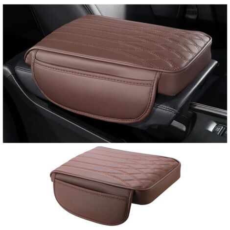 Coussin D'accoudoir De Voiture En Cuir, Coussin D'accoudoir En Mousse à Mémoire De Forme Pour Véhicule, Housse D'accoudoir Universelle Imperméable Pour Console Centrale Voiture(Café)