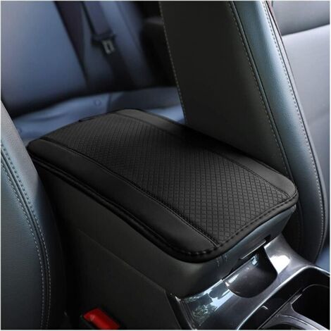 Coussin d'Accoudoir Voiture en Cuir, Housse pour Console Centrale pour Accoudoir, Accessoires Confortables pour Sièges de Voiture pour la Plupart des Voitures, Motos et SUVs (Noir)