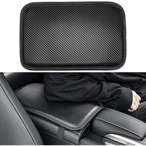 Coussin d'Accoudoir Voiture Universel Housse en Fibre de Cuir pour Console Centrale de Voiture Accessoires de Protection IntéRieure pour la Plupart des Voitures Suv Et Camions (Noir)