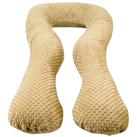 Coussin d'allaitement - coussin de couchage latéral - tissu minky - forme en "U" - crème