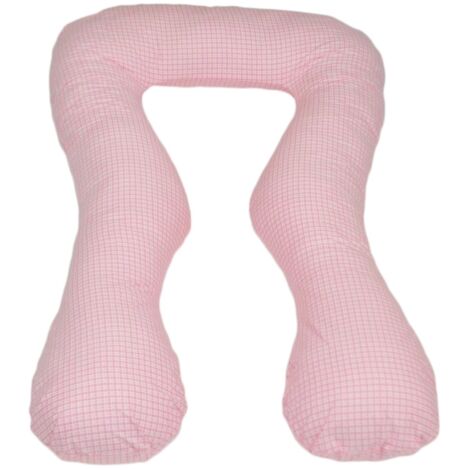 Coussin d'allaitement - Coussin de grossesse - grand - 100% coton - à carreaux roses