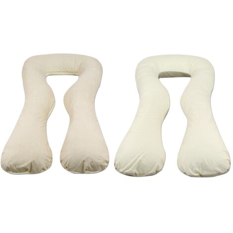 Coussin d'allaitement - Coussin de maternité - grand - 100% coton - carreaux beige - beige