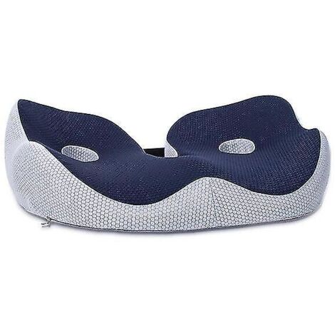 Coussin d'assise en mousse à mémoire de forme soulageant les ischions, les fessiers, le bas du dos, les ischio-jambiers, les hanches et la tubérosité ischiatique - Réduit la fatigue - 48 x 39 x 14 cm 