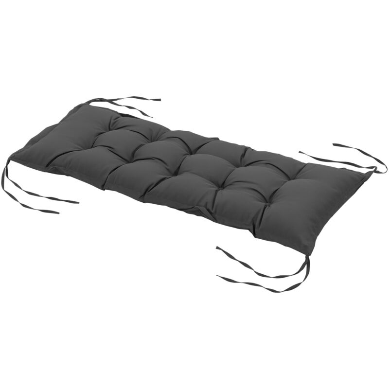 Coussin d'assise pour banc de jardin rembourrage épais 100 x 40 x 10 cm polyester gris