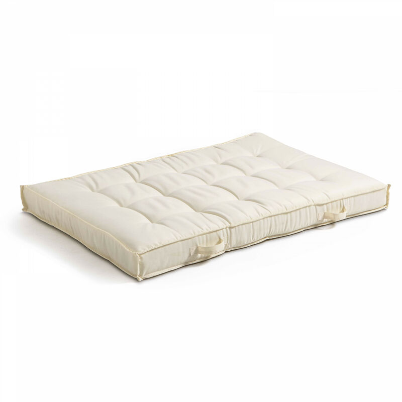 Oviala - Coussin pour palette matelassé 120x80cm Cuzco - Ecru - Ecru